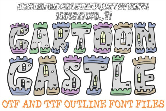 Cartoon Castle History Medieval Letters Font